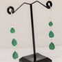 Green Onyx Sterling Silver Drop Earrings, thumbnail 6 of 6