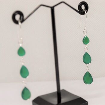 Green Onyx Sterling Silver Drop Earrings, 6 of 6