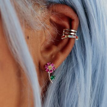 Mismatched Flower Stud Earrings, 3 of 5