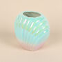 Iridescent Blue And Pink Sea Shell Flower Vase, thumbnail 7 of 7