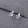 Sterling Silver Alexandrite Blue Purple Cz Stud Earrings, thumbnail 1 of 12