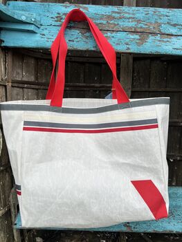 Blooper Large Upcycled Sailcloth Beach Bag, 6 of 6