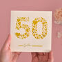 Personalised Love Hearts Gold 50th Anniversary Card, thumbnail 2 of 9