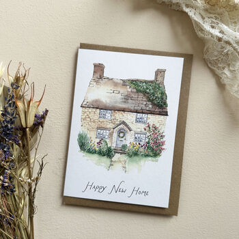 Cottage Watercolour New Home Card, 3 of 3