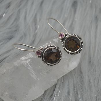 Smoky Quartz Earrings: Brown Gemstone Jewelry, 2 of 6
