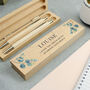 Personalised Botanical Wooden Pen And Pencil Set, thumbnail 2 of 3