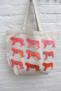 Fluorescent Tiger Canvas Shopper Bag, 2 of 5