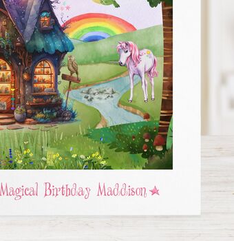 Birthday Card Magic Fairy House Personalised #B01, 4 of 8