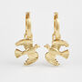 Gold Love Dove Huggie Earrings, thumbnail 3 of 9