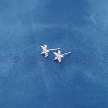 April 925 Sterling Silver Diamond Birthstone Stud Earrings, 5 of 8