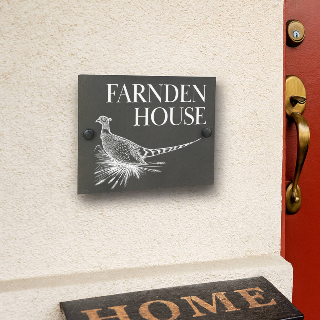 Personalised Country Pheasant House Number Sign, 1 of 2