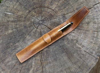 Personalised Leather Single Pen Holder With Presentation Box, 4 of 11