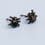 Sterling Silver Black Crystal Spider Stud Earrings, thumbnail 2 of 5