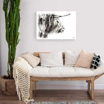 Highland Cow Canvas Print Eco Friendly, 3 of 3