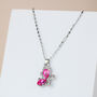 Pink Or Blue Crystal Butterfly Pendant Necklace, thumbnail 1 of 5