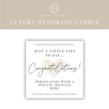 Congratulations Gift Personalised Congratulations Candle, 4 of 6