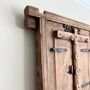 Authentic Antique Indian Wooden Shutter Mirror, thumbnail 8 of 9