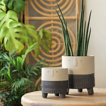 Ceramic 'Arnold' Planters In Grey, 3 of 4