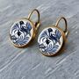 Porcelain Bird Earrings French Vintage Charm, thumbnail 3 of 8