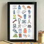 Running Alphabet Art Print Unframed, thumbnail 2 of 3