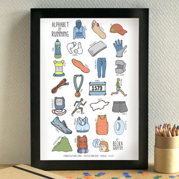 Running Alphabet Art Print Unframed, 2 of 3