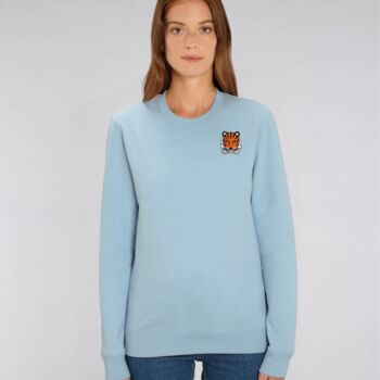 Adults Embroidered Eco Friendly Tiger Sweatshirt, 8 of 12