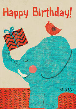 Elephant Happy Birthday Card, 2 of 2