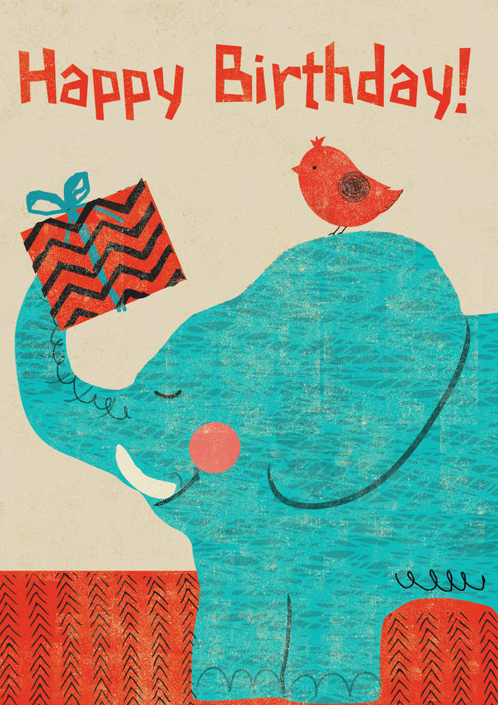 Elephant Happy Birthday Card By Rocket 68