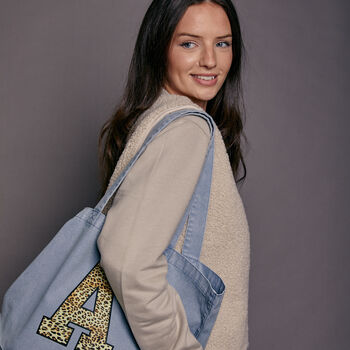 Personalised Leopard Print Initial Tote Bag, 2 of 6
