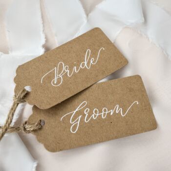 Personalised Calligraphy Place Name Card Tags X 10, 3 of 6