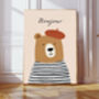 Bojour Bear Nursery Art Print, thumbnail 1 of 4