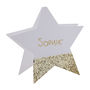 Gold Glitter Star Shaped Christmas Place Cards, thumbnail 2 of 3