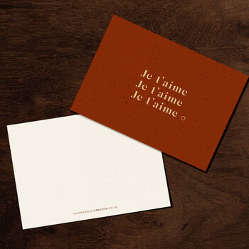 'Je T'aime' Modern Typography Postcard, 5 of 5