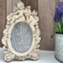 Angel 5x3.5 Inch Oval Photo Frame Distressed Off White Gift, thumbnail 3 of 10