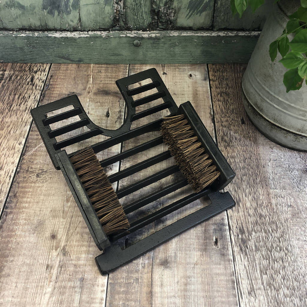 classic cast iron boot jack and brush by garden selections