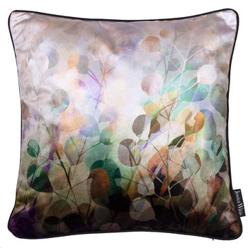 Midnight Botanica Luxury Floral Velvet Cushion In Pearl, 3 of 4