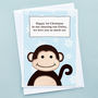 'Little Monkey' Christmas Card From Children, thumbnail 8 of 9