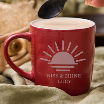 Personalised Rise And Shine Stoneware Mug, 2 of 7