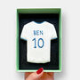 Personalised Football Shirt Letterbox Cookie White, thumbnail 1 of 8