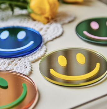 Smiley Face Glass Coaster Set, 2 of 5