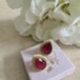 Dark Pink Gold Pearl Stud Earrings, thumbnail 2 of 5