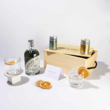 Gin And Tonic Hamper With Engraved Tumblers, 3 of 4