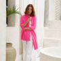 Neon Pink 100% Cashmere Travel Wrap Pashmina Shawl Gift Boxed, thumbnail 1 of 10