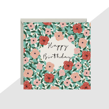 'happy Birthday' Flowers Mini Card By Lottie Simpson ...