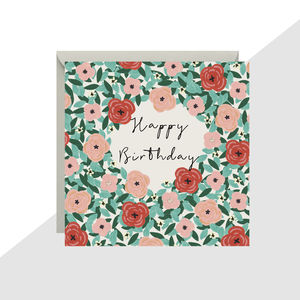 'Happy Birthday' Flowers Mini Card By Lottie Simpson