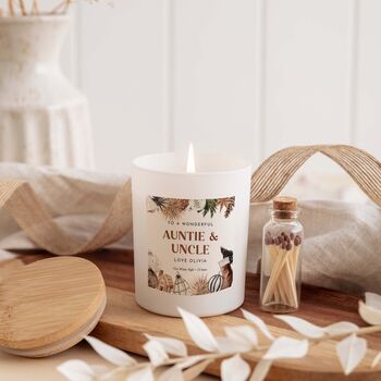 Personalised Scented Candle For Auntie And Uncle First Christmas Gift, 3 of 5