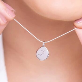 Personalised Pebble Pendant Necklace Sterling Silver, 3 of 5