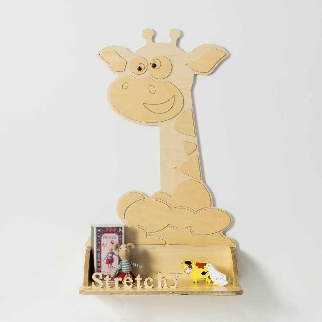 Personalised Giraffe Wooden Children's Shelf By Funimals