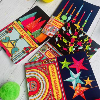 Colourful Illustrated Christmas Card Pack, 2 of 6