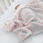 Personalised Pink Bunny Sherpa Baby Blanket, thumbnail 2 of 10
